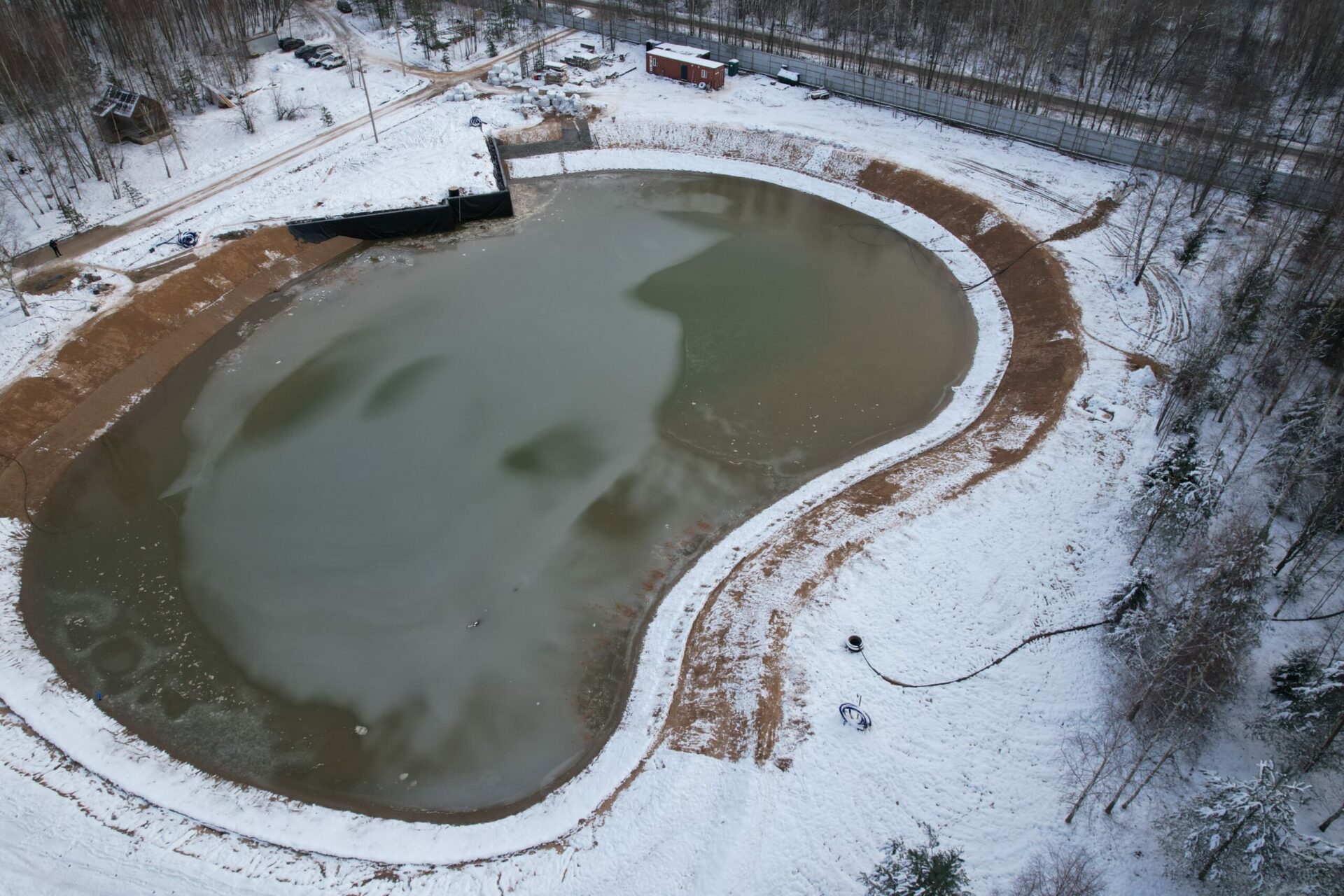 Строительство искусственного водоема д. Плоски